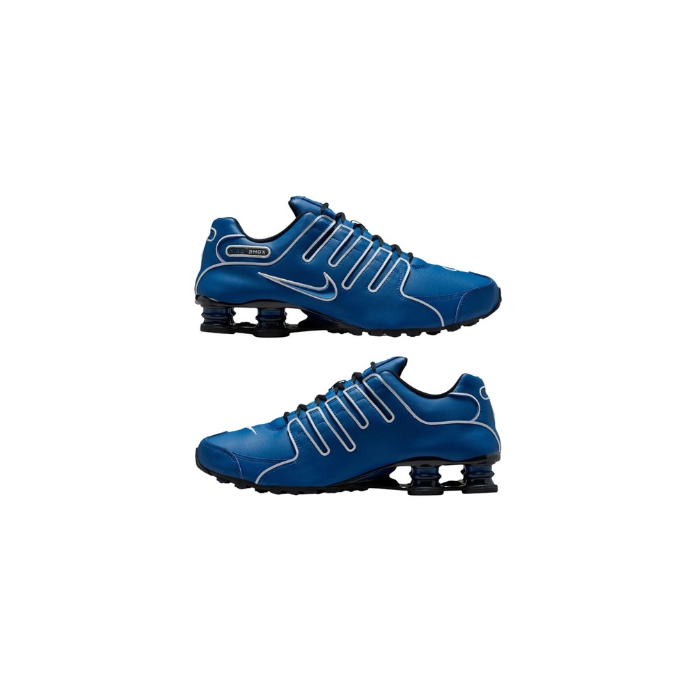 Nike Shox NZ Mens Court Blue Silver Running Shoes IQ0572-402 Size‎ 9.5 NEW